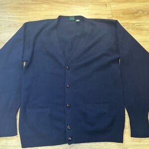 Vintage Clubfellow Wool Cardigan Sweater Mens Large LT blue Grandpa Mr Rogers